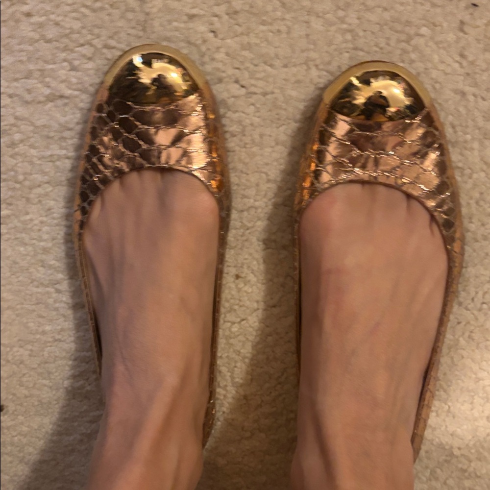 Giuseppe Zanotti Metallic Gold Flats